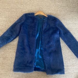 Blue fur jacket